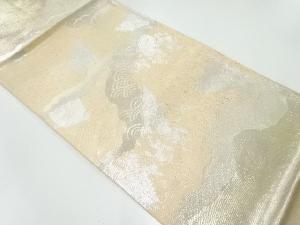 アンティーク　霞取りに古典柄模様織出し袋帯（材料）